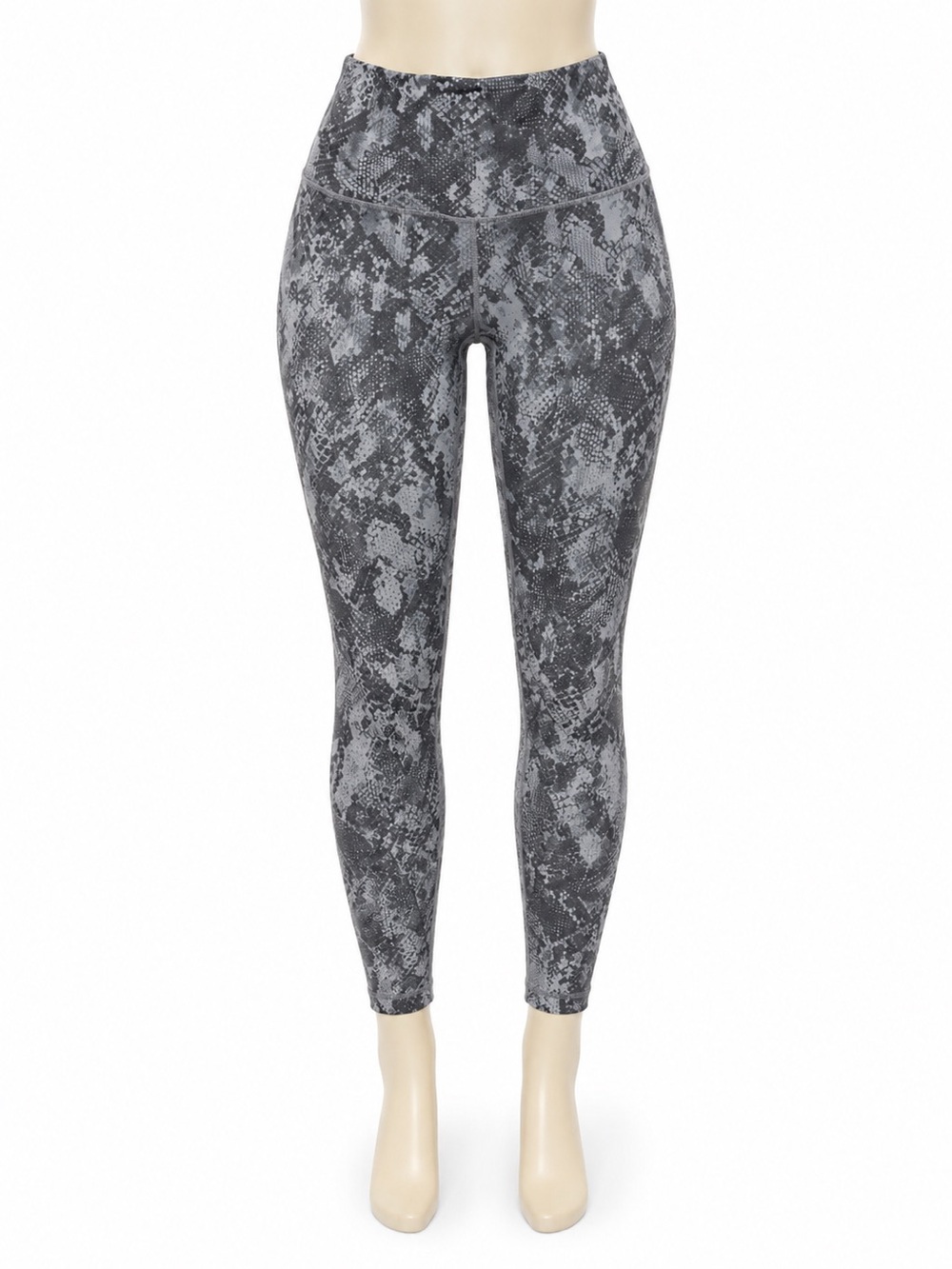 Zella Gray Snakeskin Leggings S High Waist 7/8 Ankle Yoga Gym Workout Athleisure